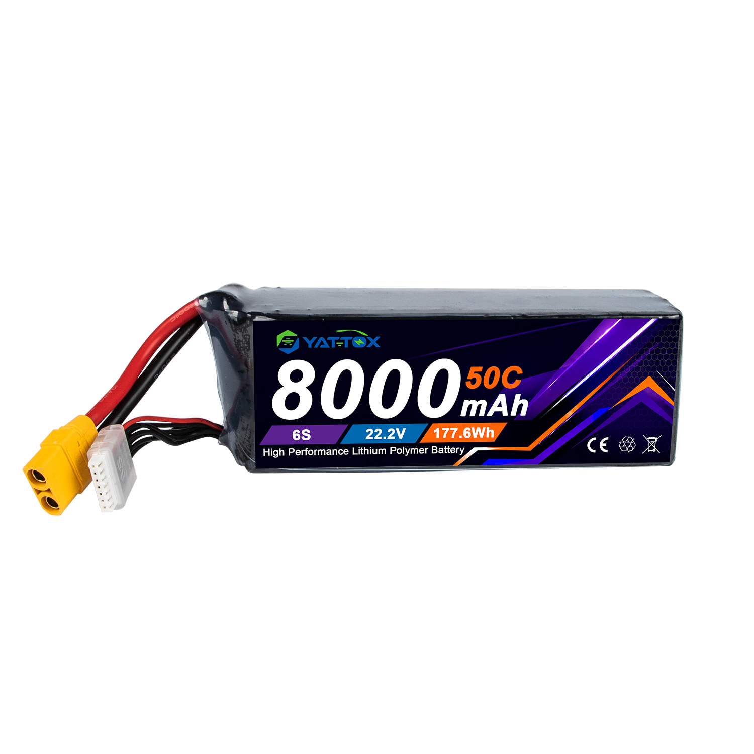 Rc Helicopter Battery - Yattox 6S 8000mAh 50C LiPo Battery