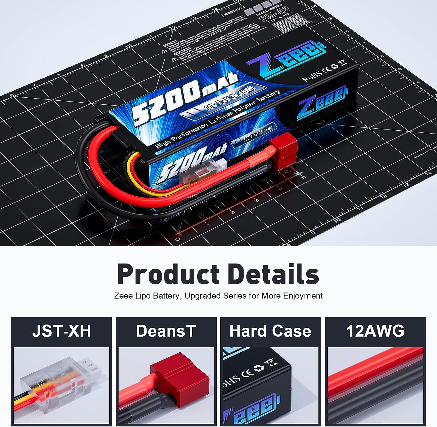 Zeee 5200MAh RC Pin Lipo 7.4V  - đánh giá và giá Rc Helicopter Parts