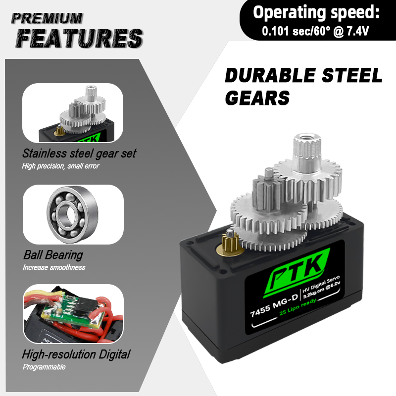 PTK 7455MG-D servo 12g Digital - đánh giá và giá Rc Helicopter Parts