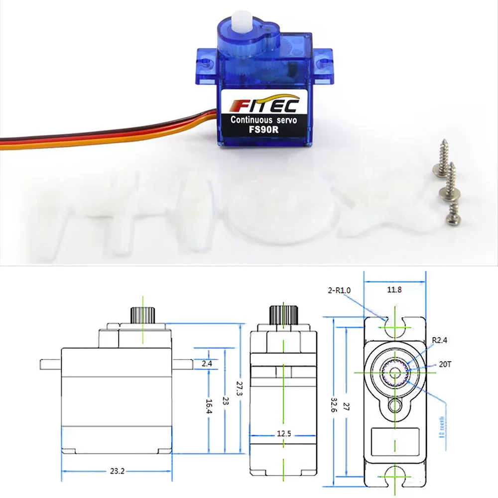 Feetech Mini FS90R Micro Servo - đánh giá và giá Rc Helicopter Parts