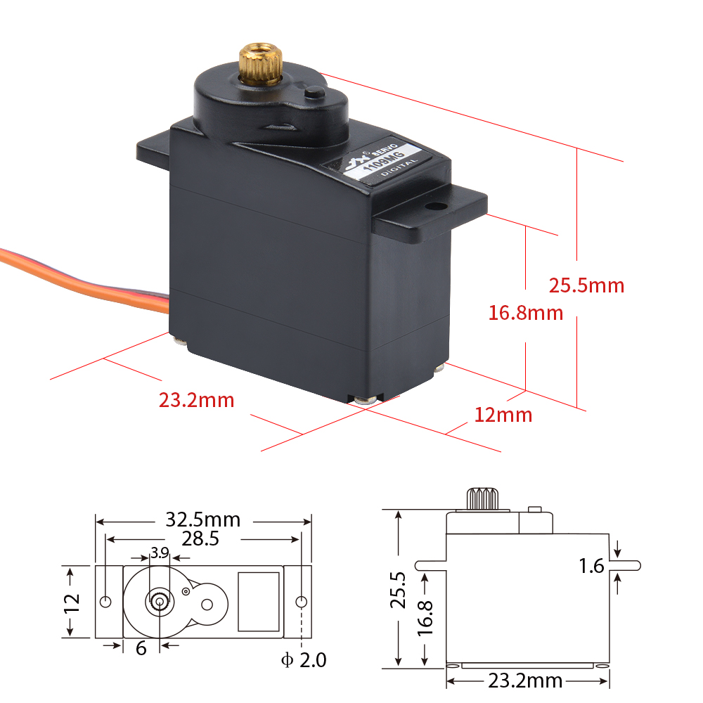 1/2/4 PCS JX Servo PDI-1109MG  - đánh giá và giá Rc Helicopter Servo